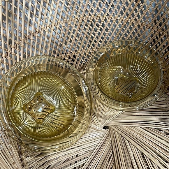 VINTAGE federal glass yellow depression ribbed bowls - Picture 3 of 11